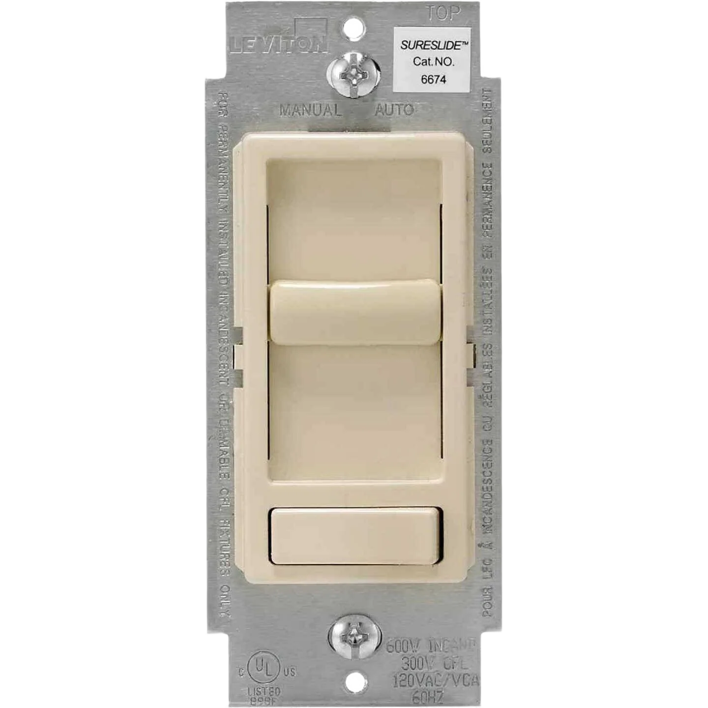 Unique Leviton Decora Incandescent LED CFL Light Almond Slide Dimmer Switch Reliable