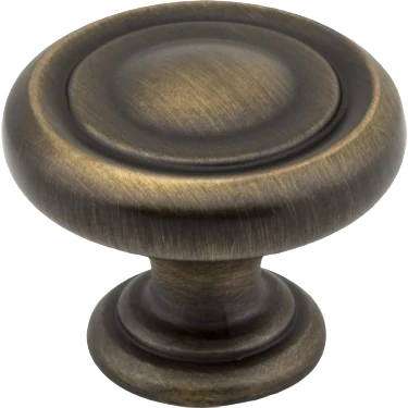 Prestigious Hardware Resources Breman 1-1 4 In. Knob Antique Brushed Satin Brass Detailed
