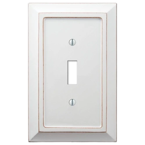 Smooth Amerelle Toggle Savannah Distressed White Wood Wallplate Fast