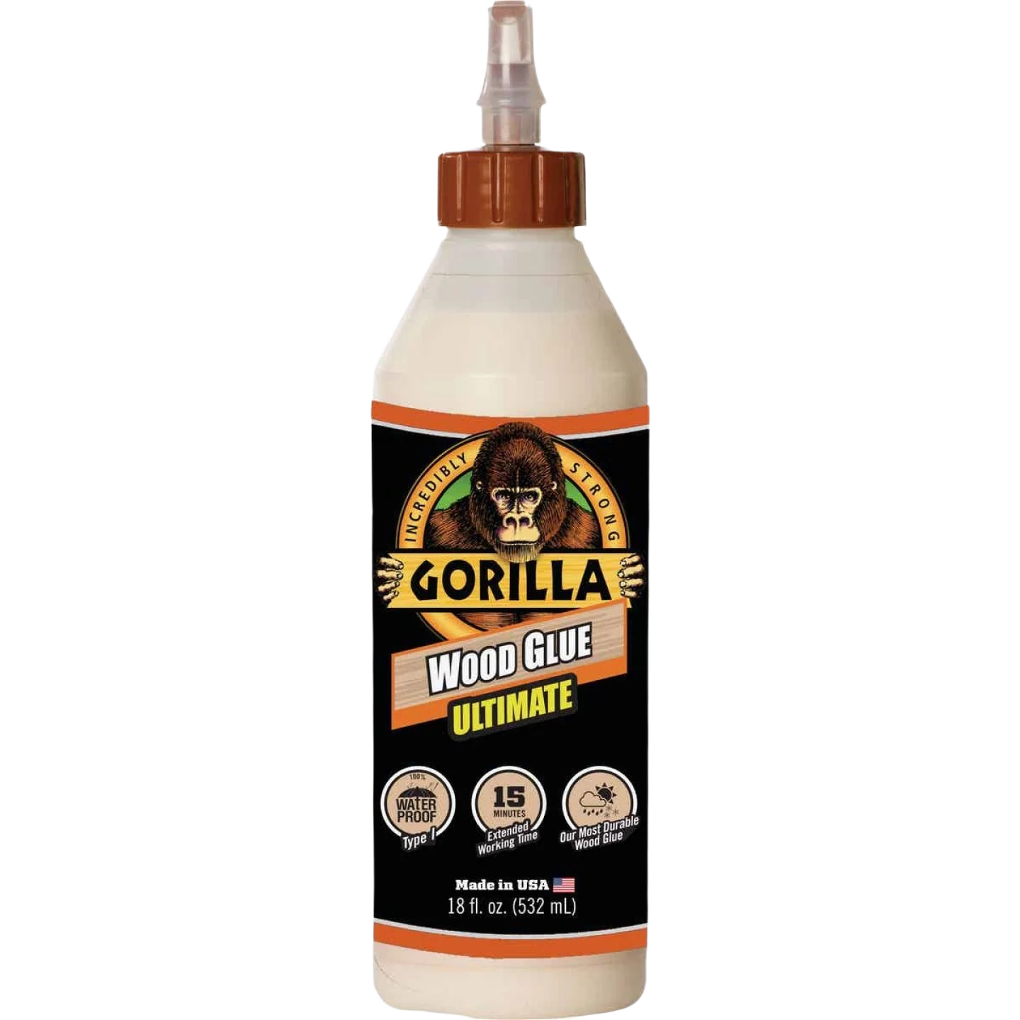 Long-Lasting Gorilla Wood Glue 18 oz. Solid