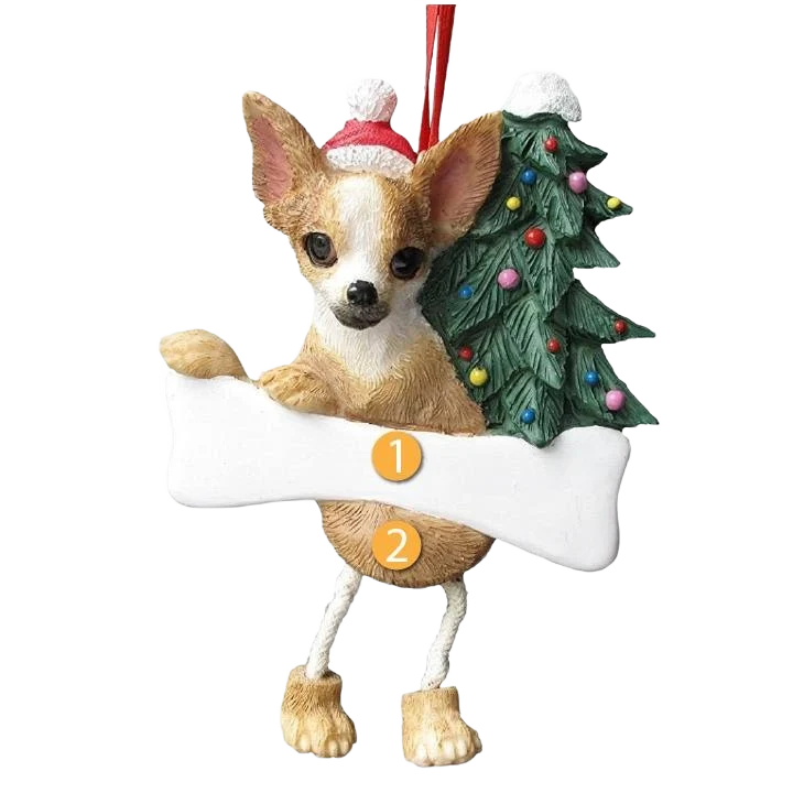 Green E S Pets Personalized Black Chihuahua Dangling Legs Ornament Pure