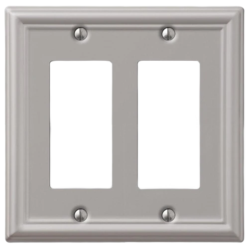 Soft Amerelle 2 Rocker Chelsea Brush Nickel Wallplate Detailed