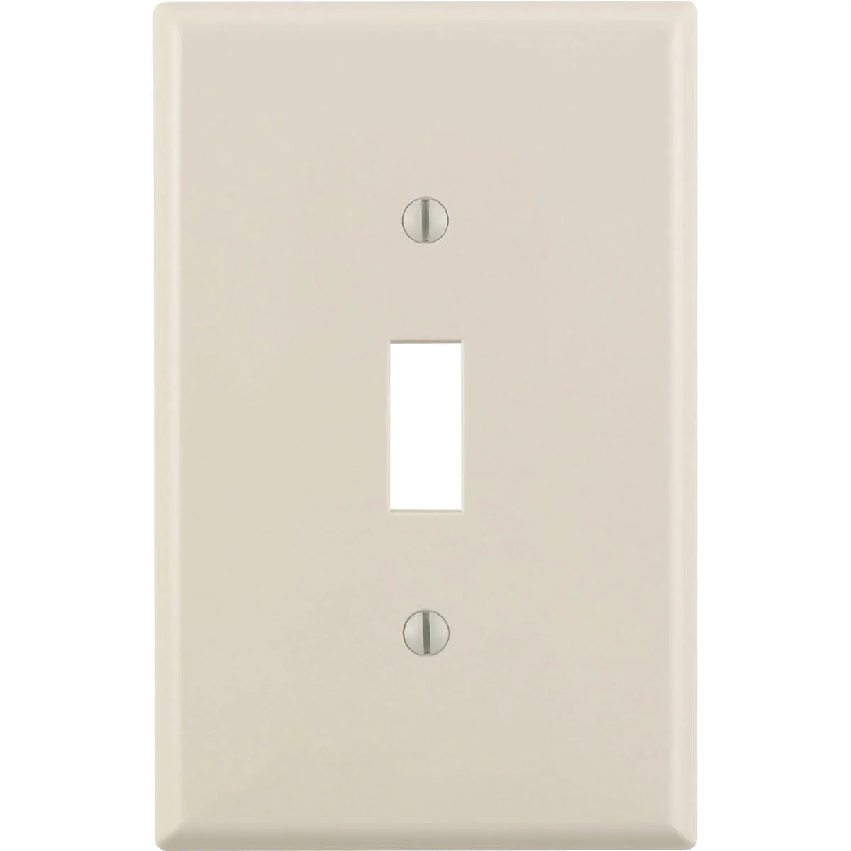 Elite Leviton Light Almond 1-Gang Plastic Oversized Toggle Switch Wall Plate Sustainable
