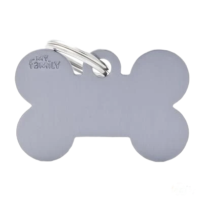 High-End MyFamily Large Light Gray Bone ID Tag Smooth