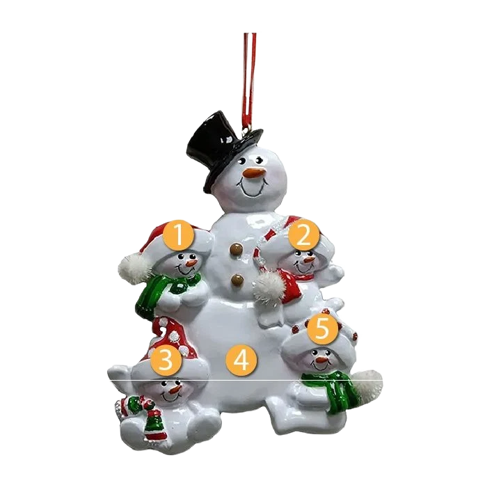 Exclusive Kurt S. Adler Personalized Snowman Family of 4 Ornament Refined