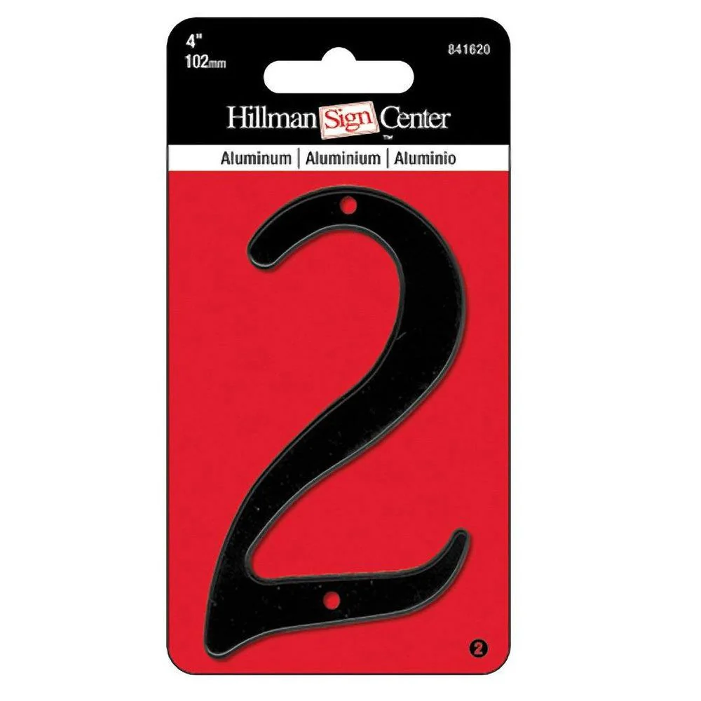 Efficient Hillman 4-In. Nail On Aluminum House Number 2 Effective