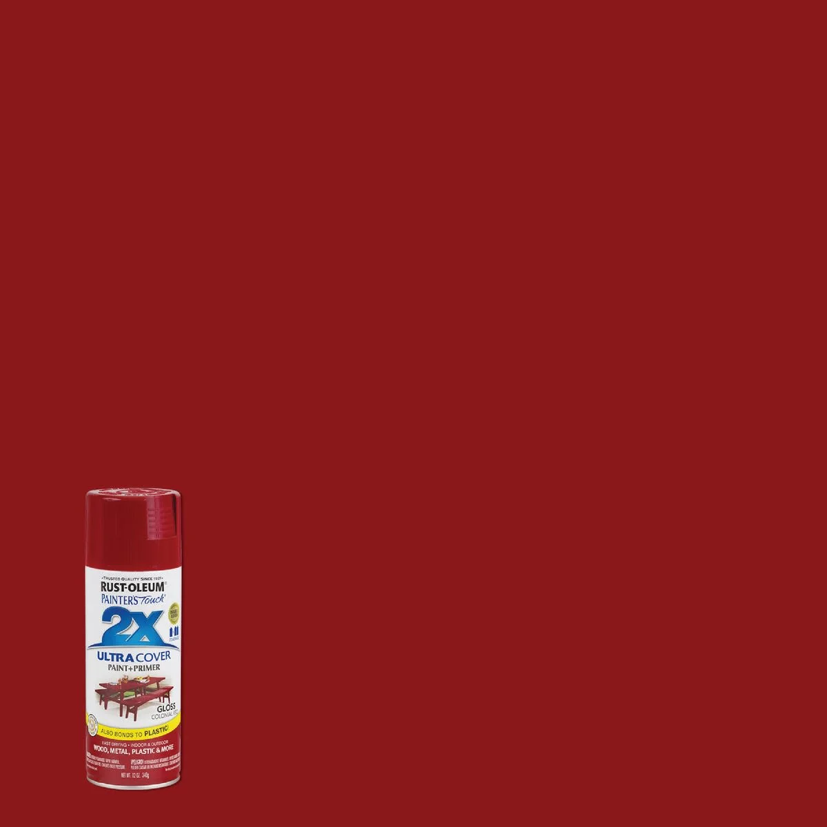 Green Rust-Oleum Painters' Touch 2X Colonial Red Gloss Spray Paint Primer 12 oz. Verified