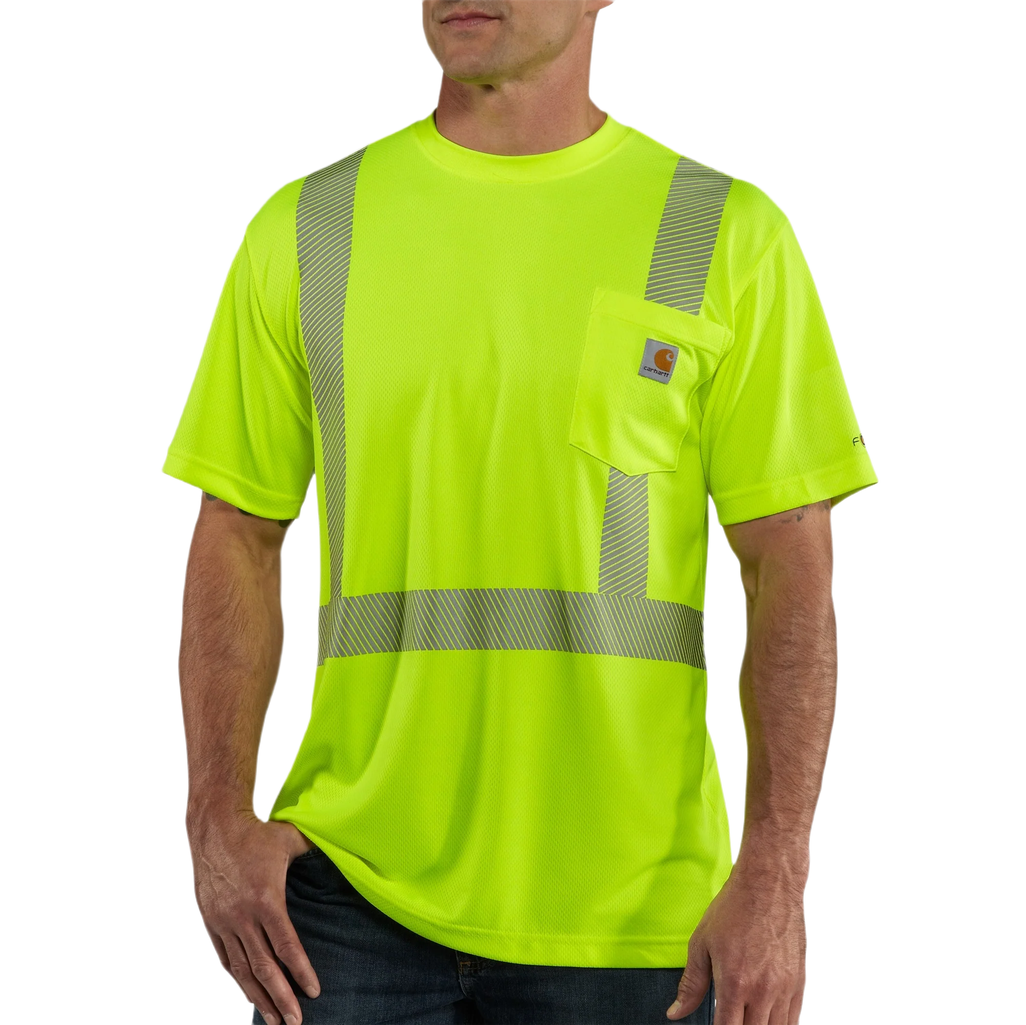 Effective Carhartt 3XL Bright Lime Force High Visibility Short Sleeve T-shirt Functional