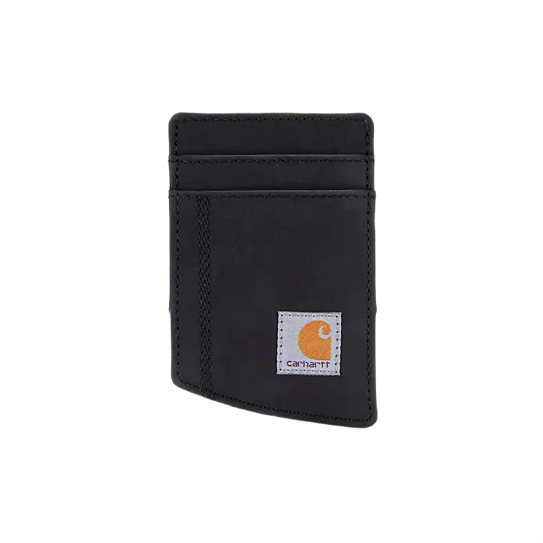 Environmentally Friendly Carhartt Black Saddle Leather Front Pocket Wallet Refined