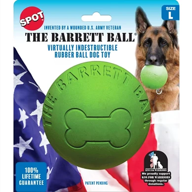 Innovative Spot Large Green Barrett Ball Pet Toy 5 in. Fast