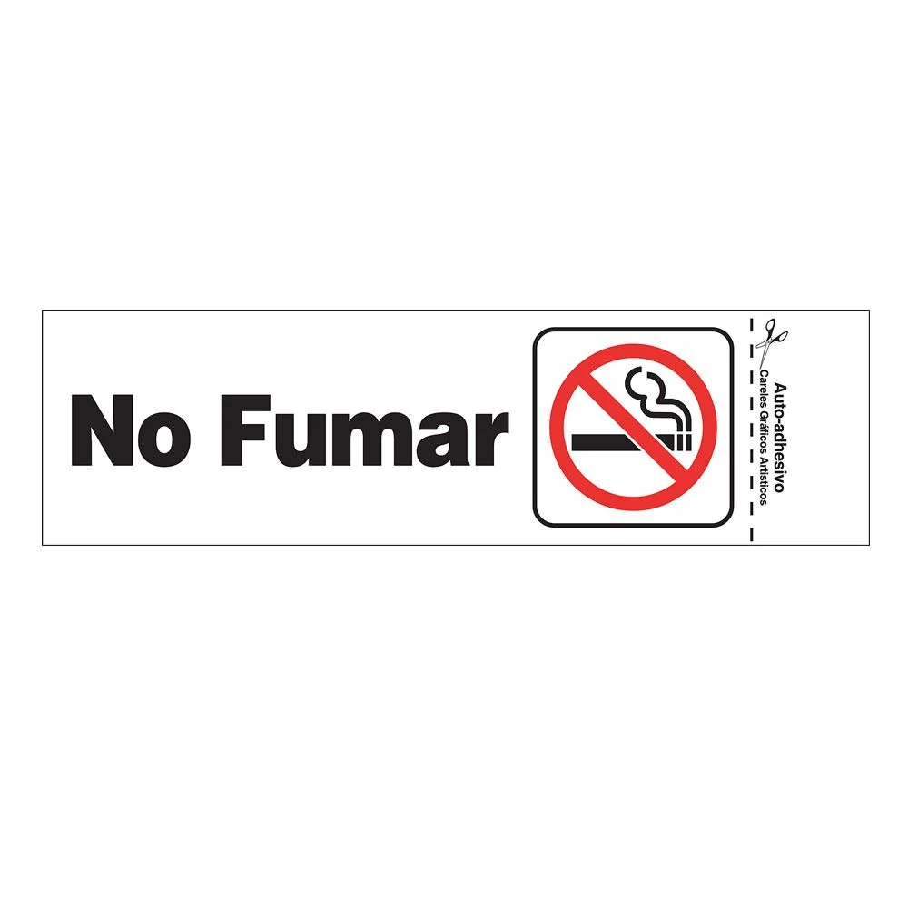 Contemporary Hillman No Smoking Sign In Spanish 3 in. x 9 in. Powerful