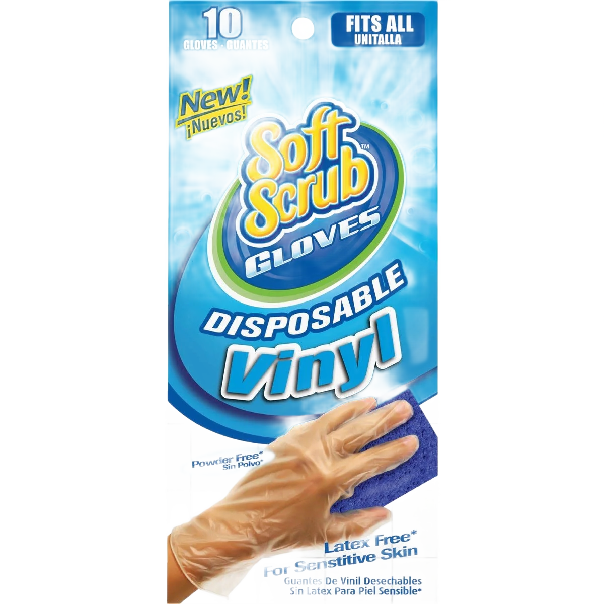 Pure Soft Scrub 1 Size Fits All Vinyl Disposable Gloves 10-Pack Convenient