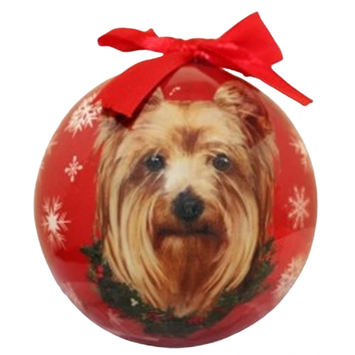 Premium E S Pets Yorkie Christmas Ball Ornament Premium Material