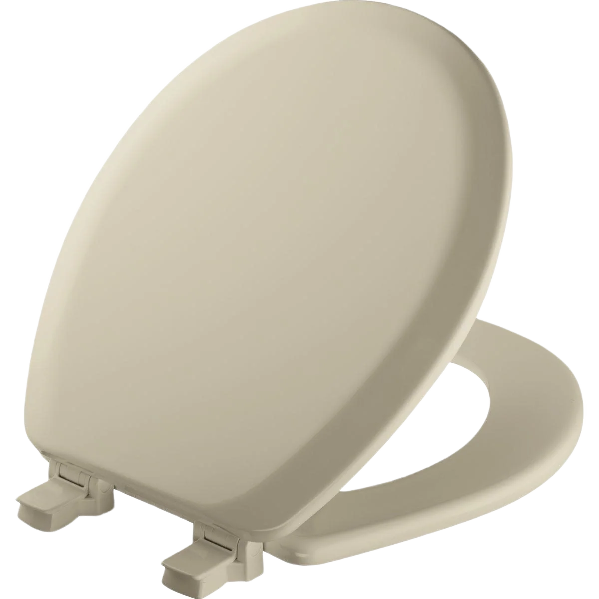 Contemporary Mayfair Advantage Round Bone Wood Toilet Seat Elegant