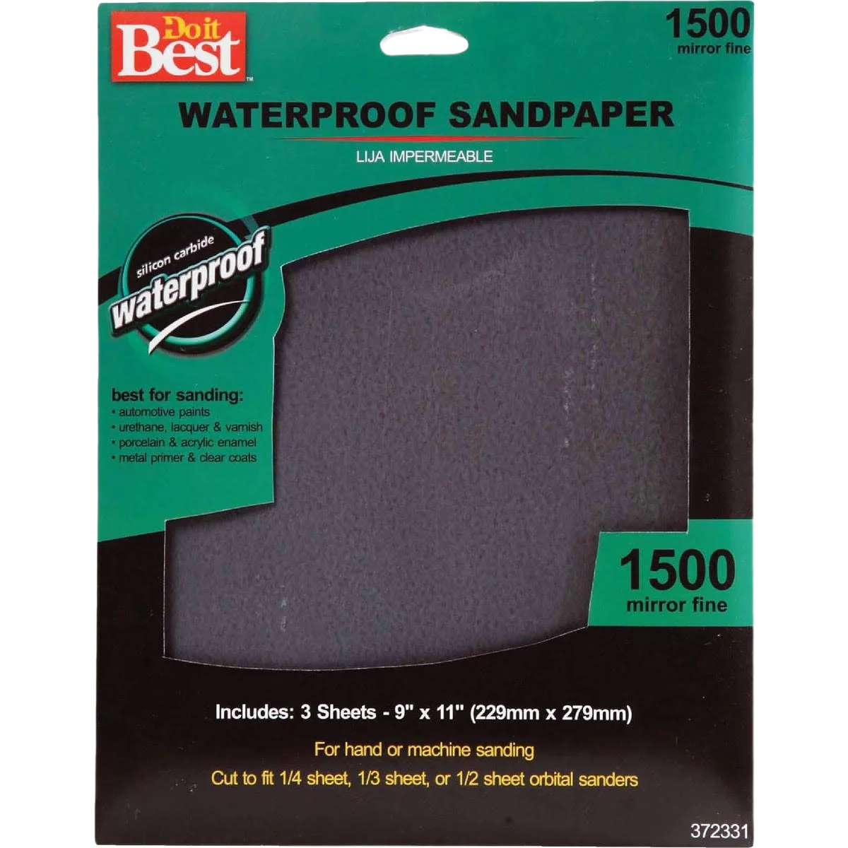 Eco-Friendly Do it 9 x 11 Waterproof 1 500-Grit Mirror Fine Sandpaper 3-Pack Original Design