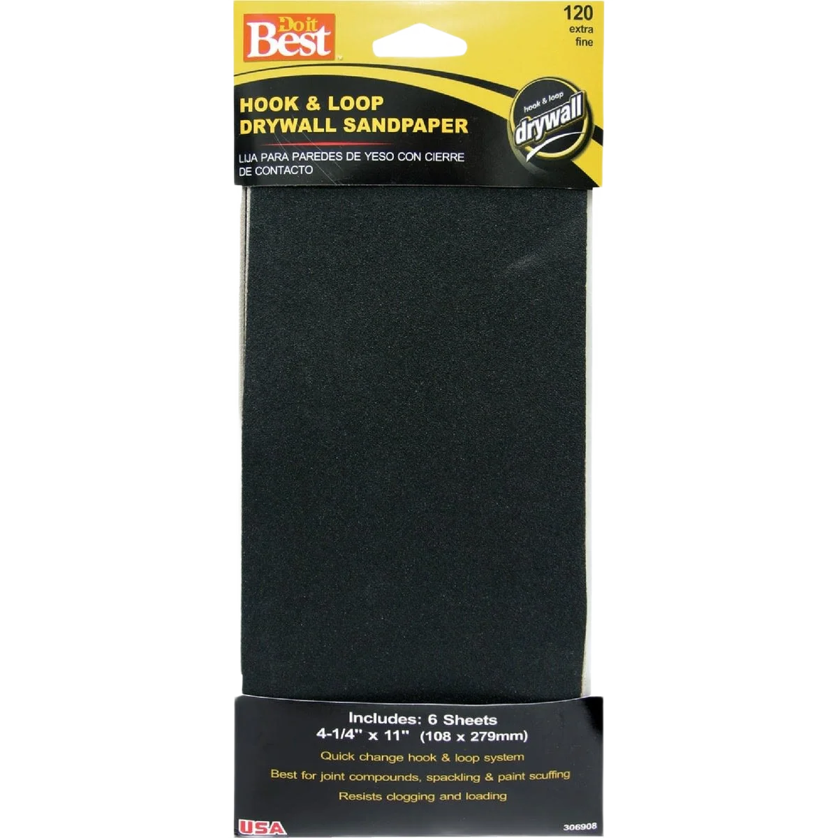 Pure Do it 120-Grit Fine Hook Loop Drywall Sandpaper 6-Pack Consistent