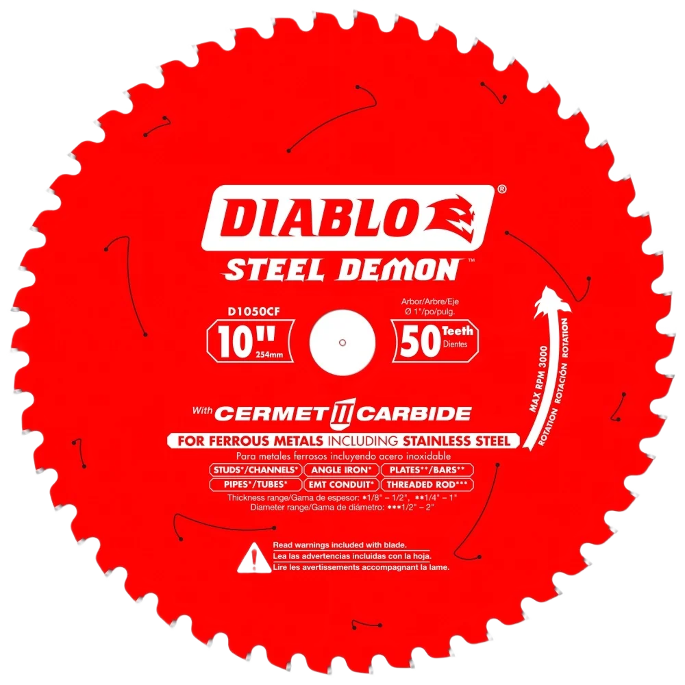 Premium Diablo 10-In. 50 Tooth Cermet II Metal Cutting Saw Blade Exclusive