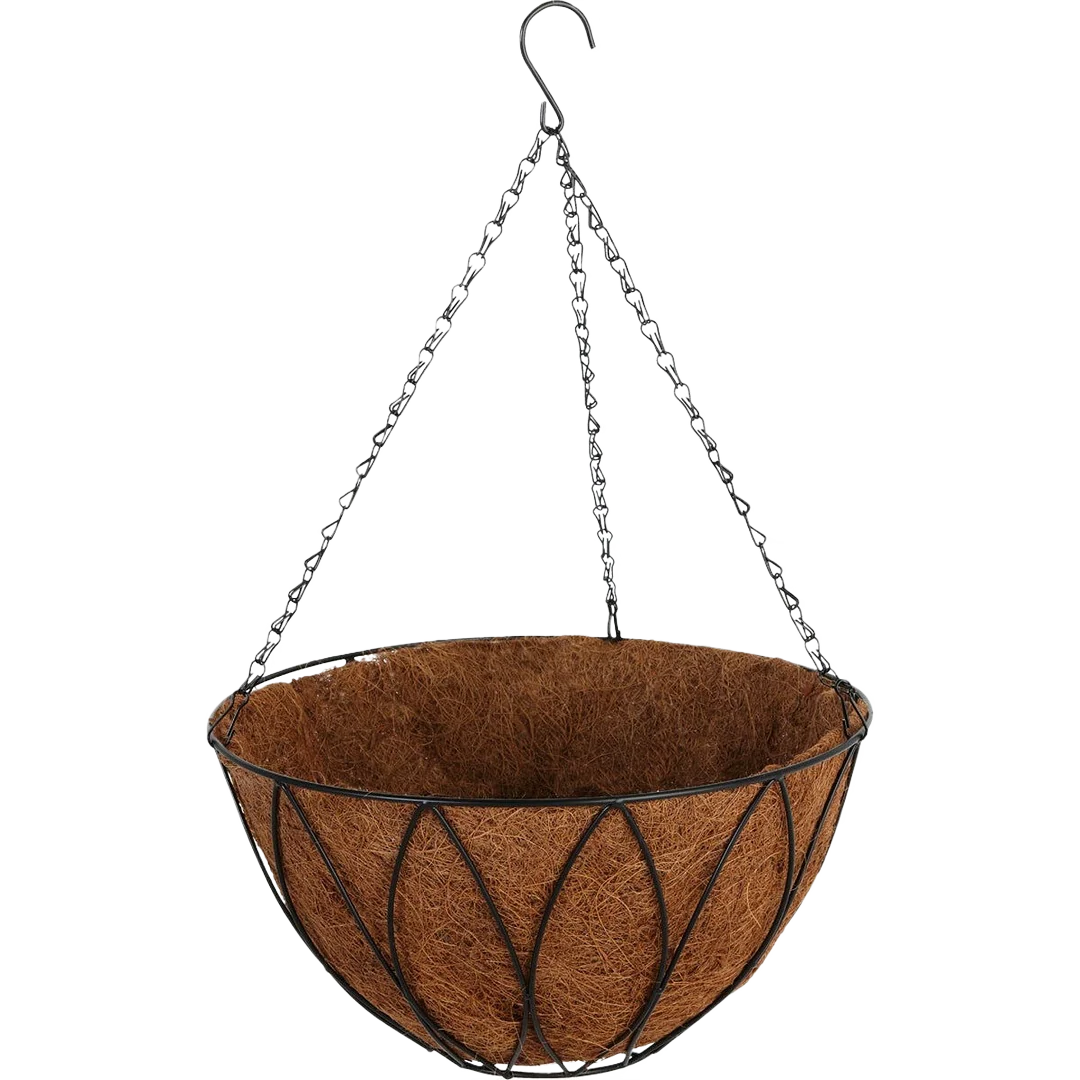 Dependable Garden 14 Steel Rod Black Powder Coat Hanging Contemporary Plant Basket Healthy