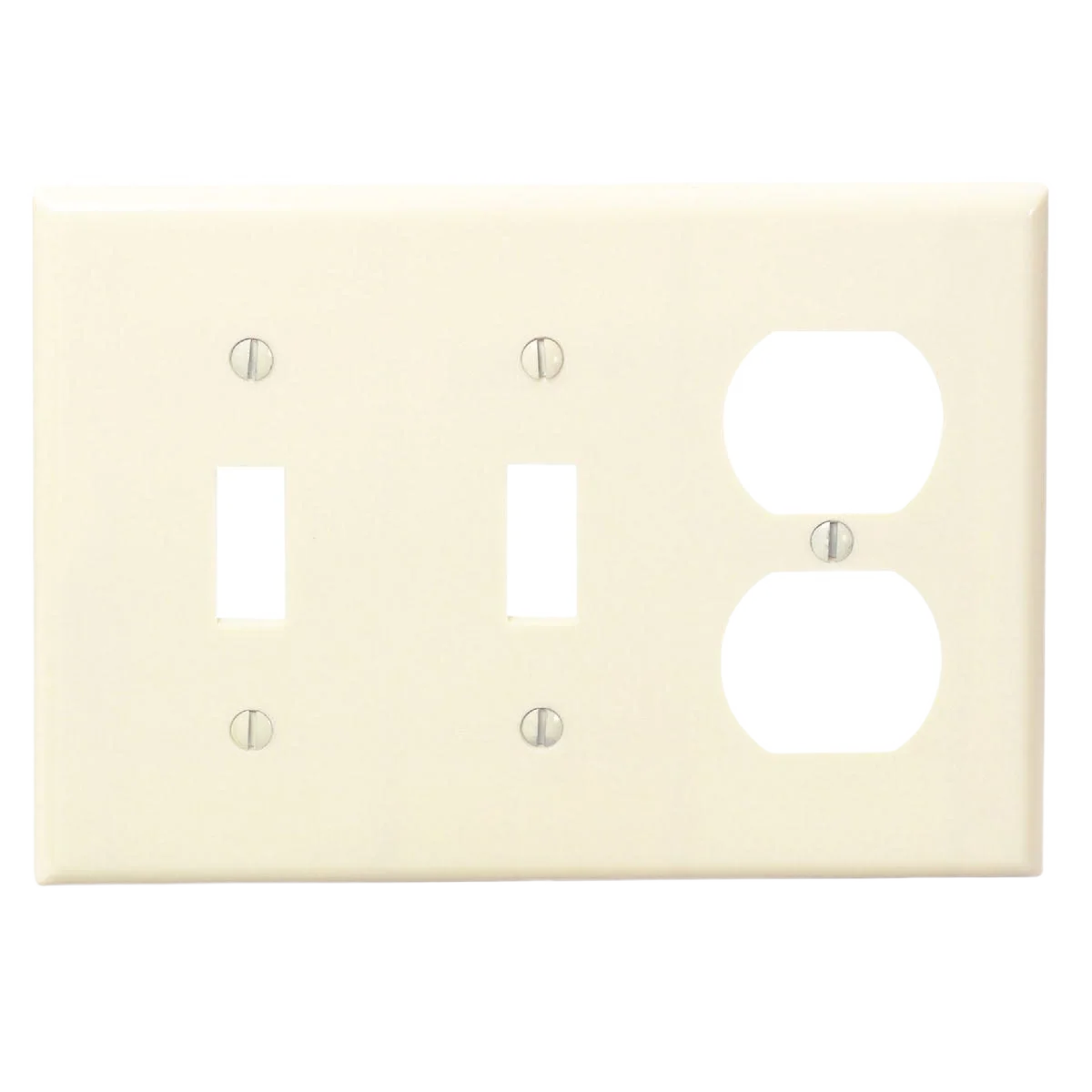 Carefully Designed Leviton 3-Gang Plastic Combination Ivory Wall Plate Modern