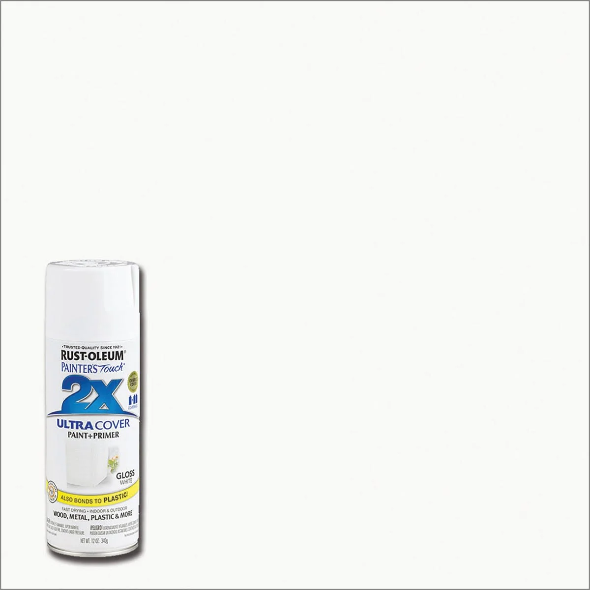 Fine Crafted Rust-Oleum Painters' Touch 2X White Gloss Spray Paint Primer 12 oz. Detailed