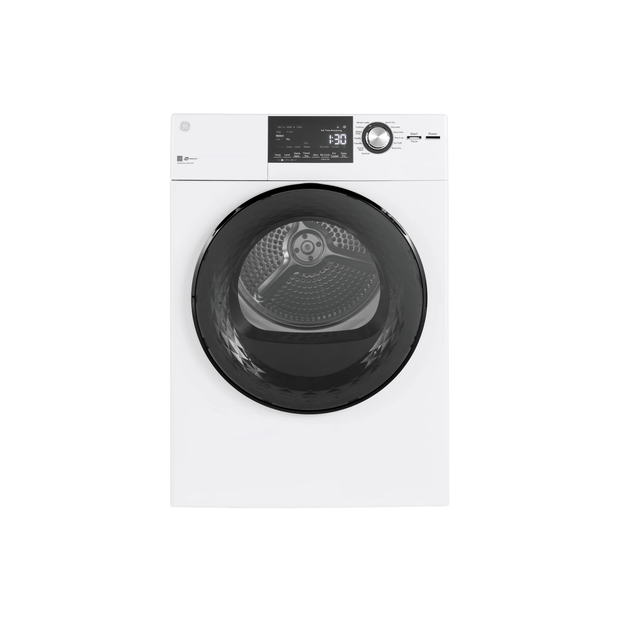 Selected GE® ENERGY STAR® 24 4.3 Cu.Ft. Front Load Vented Electric Dryer with Stainless Steel Basket Reliable