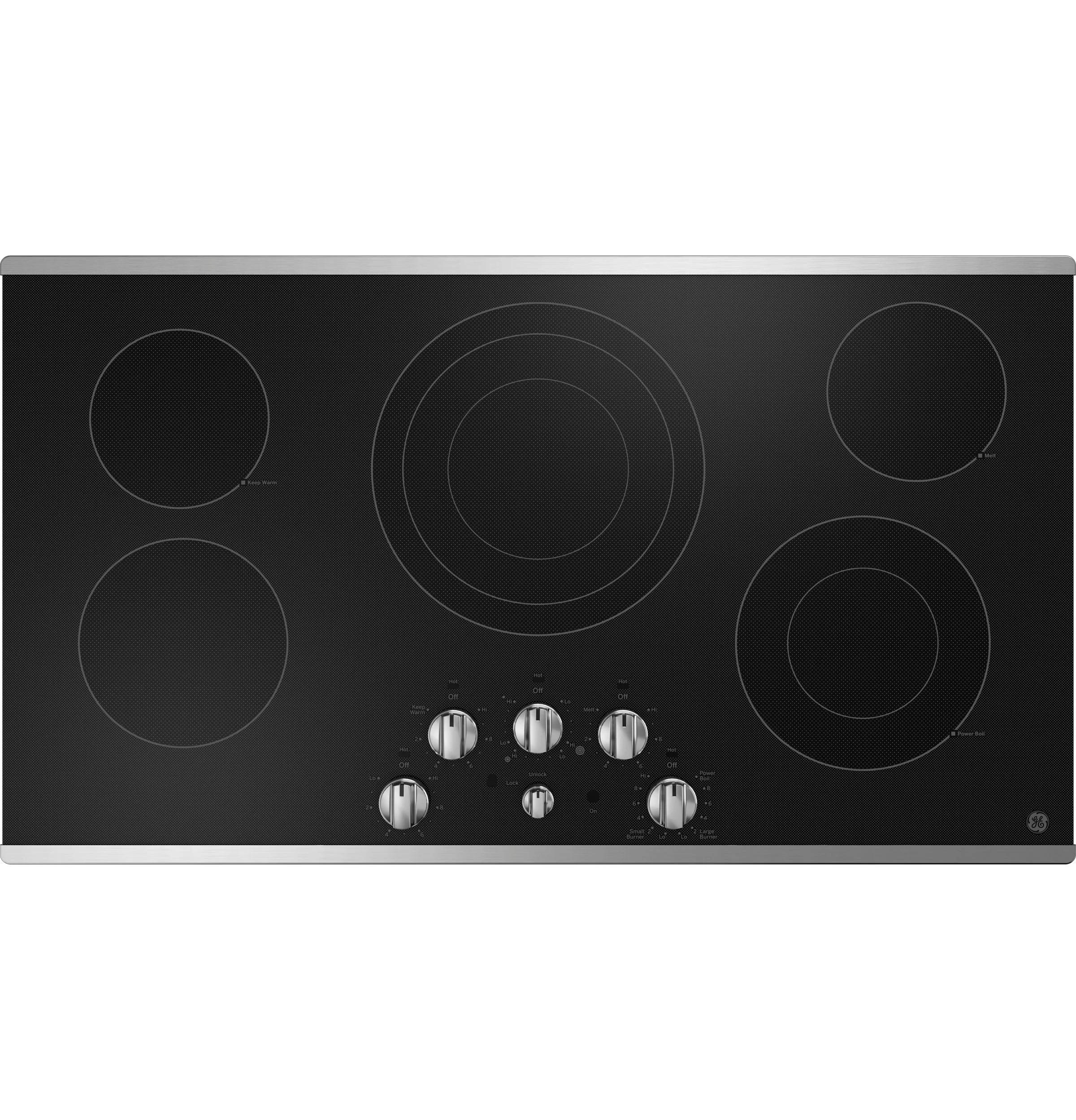 Consistent GE® 36 Built-In Knob Control Electric Cooktop Selected