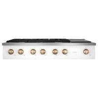 Sophisticated CAFÉ™ 48 Commercial-Style Gas Rangetop with 6 Burners and Integrated Griddle Natural Gas Original Design