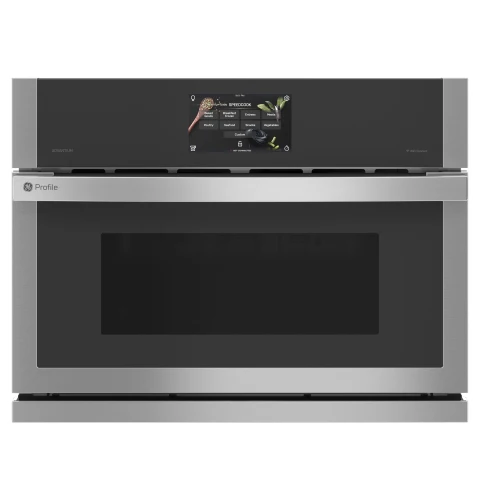 Premium Material GE Profile™ 27 Single Wall Oven with 120V Advantium® Technology Artisan