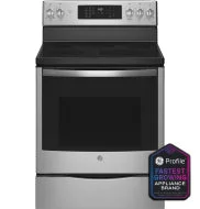 Minimalist GE Profile™ ENERGY STAR® 30 Smart -Standing Electric Convection Fingerprint Resistant Range with No Preheat Air Fry Unique