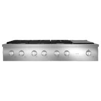 Elegant CAFÉ™ 48 Commercial-Style Gas Rangetop with 6 Burners and Integrated Griddle Natural Gas Solid