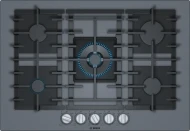 Unique Benchmark® Gas Cooktop Tempered glass Dark silver Fashionable