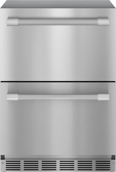 Official dom® Under Counter Double Drawer Refrigerator 24'' Stainless Steel Luxury