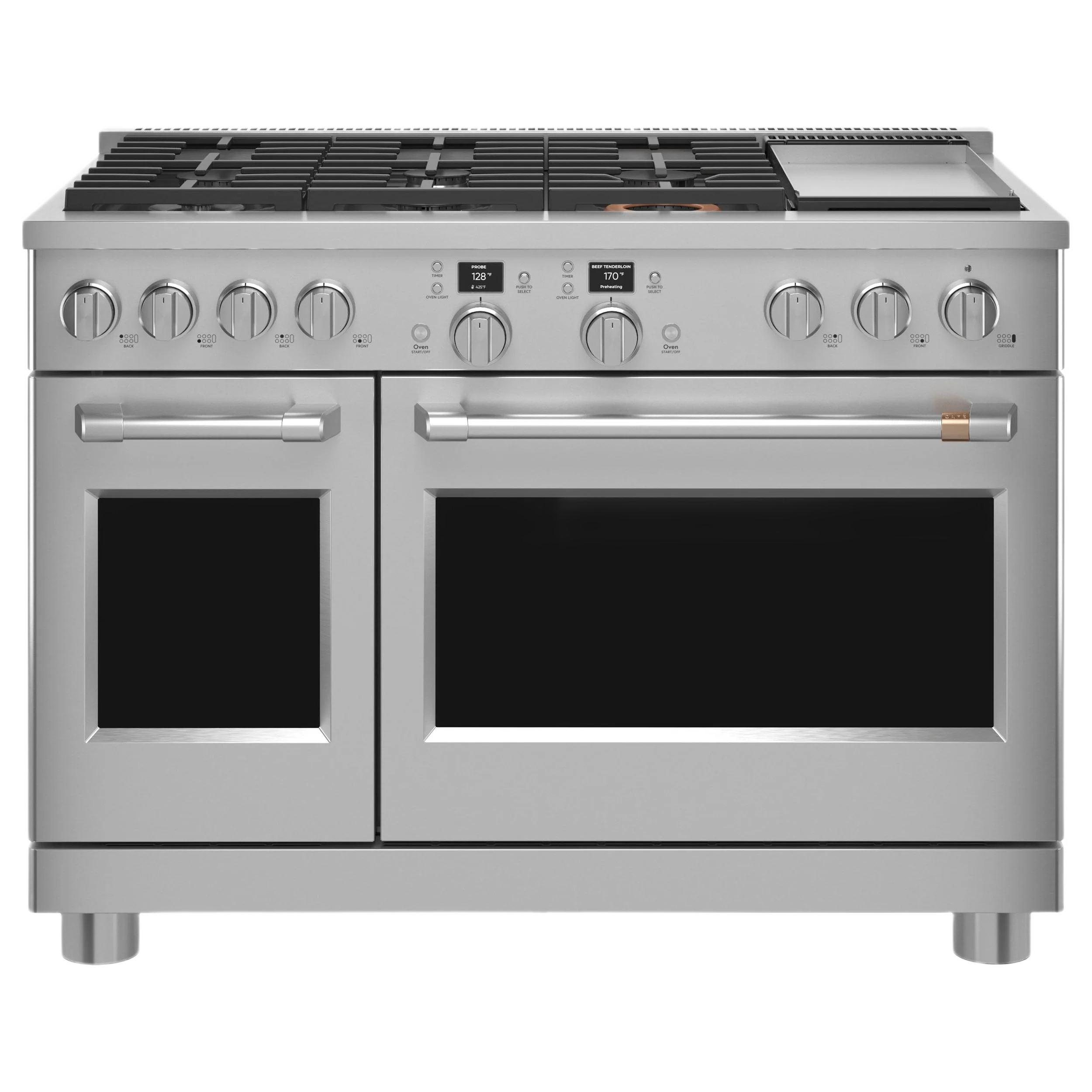 Exceptional CAFÉ™ 48 Smart Dual-Fuel Commercial-Style Range with 6 Burners and Griddle Natural Gas Top-Quality