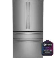Recyclable GE Profile™ ENERGY STAR® 23.3 Cu. Ft. Smart Counter-Depth Fingerprint Resistant 4-Door French-Door Refrigerator with Door In Door Prestigious