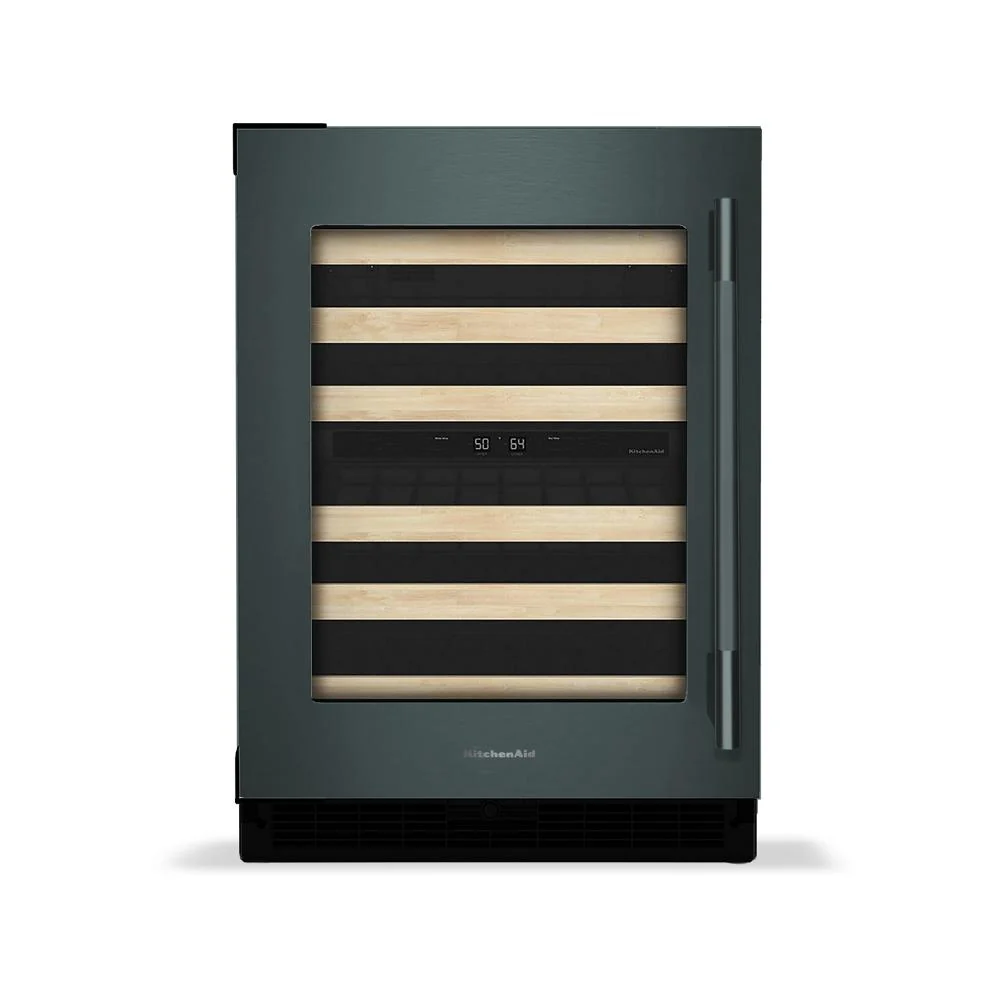 Authentic 24-Inch Undercounter Wine Cellar with 46-Bottle Capacity and Wood-Front Racks in Juniper Dependable