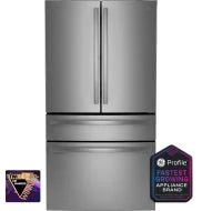 Efficient GE Profile™ ENERGY STAR® 23.2 Cu. Ft. Smart Counter-Depth Fingerprint Resistant 4-Door French-Door Refrigerator Exclusive