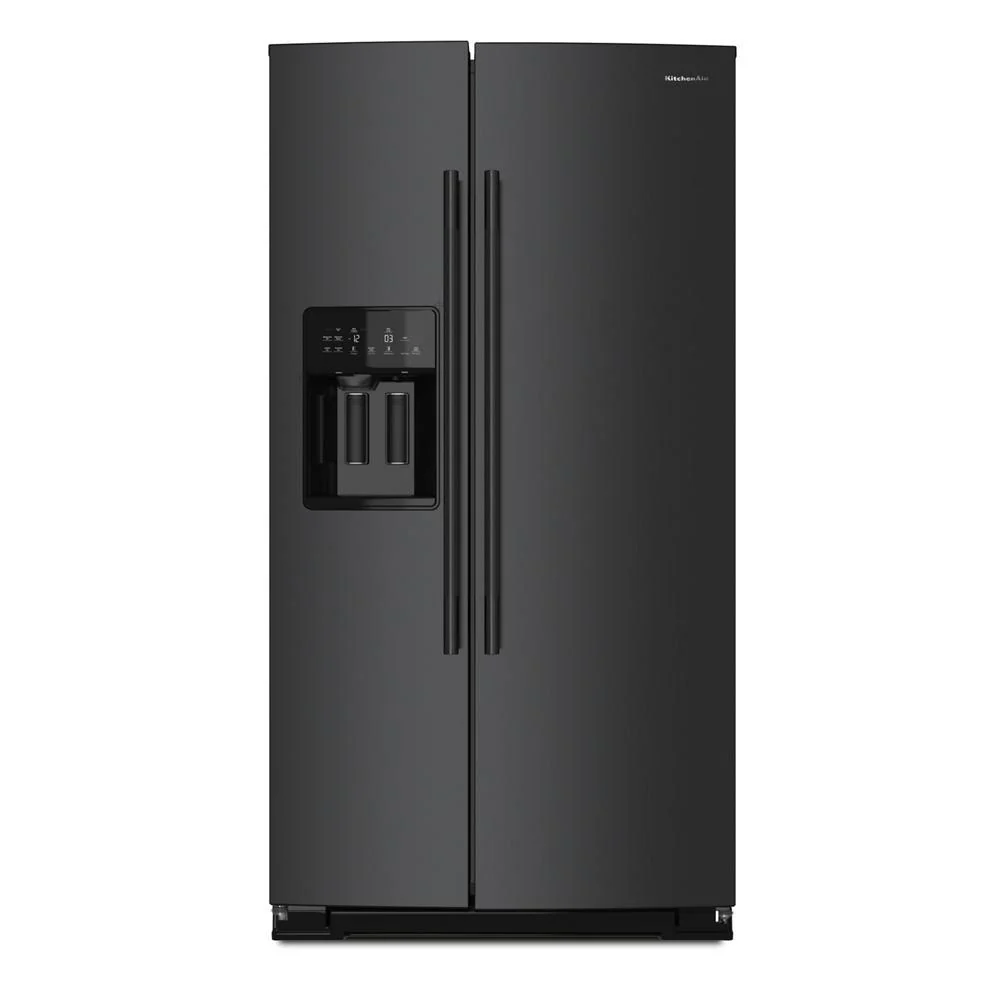 Comfortable 20.8 Cu. Ft. Counter-Depth Side-by-Side Refrigerator with Exterior Ice and Water Dispenser in Black Ore Organic