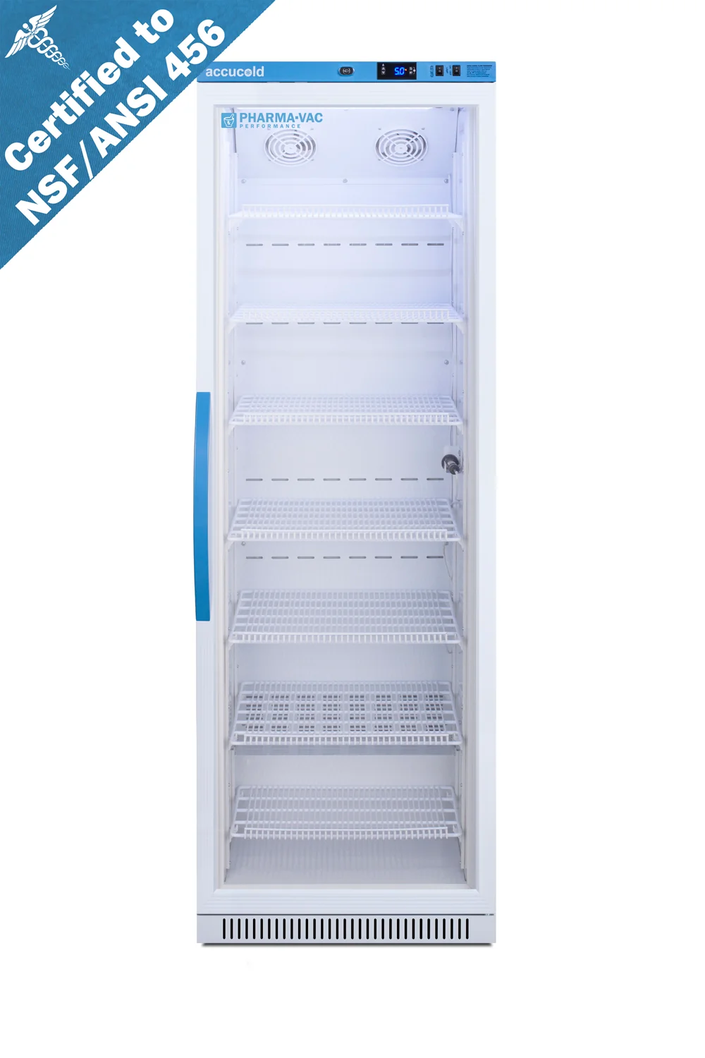 Safe 15 Cu.Ft. Upright Vaccine Refrigerator to NSF ANSI 456 Vaccine Storage Standard Prestigious