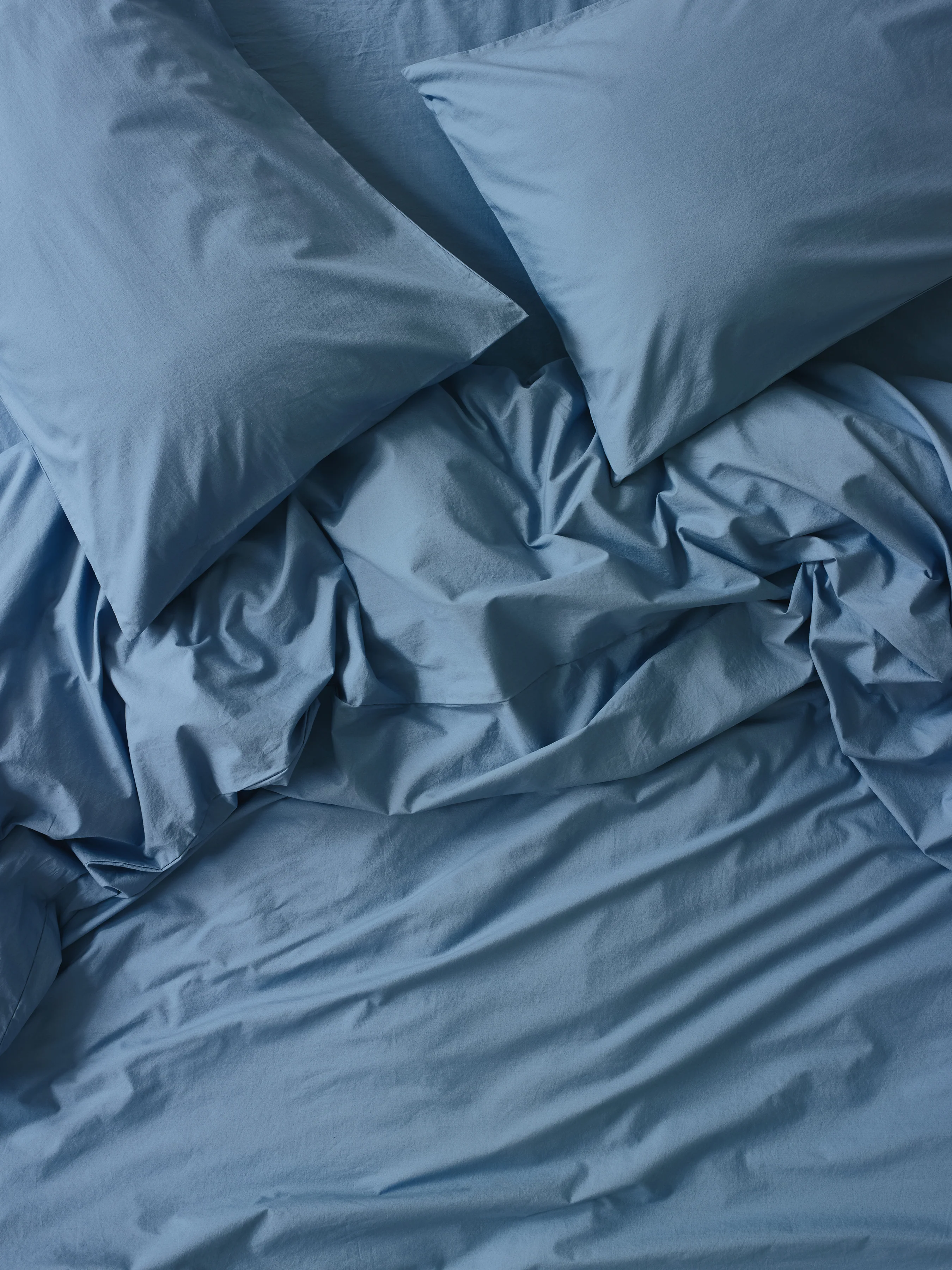 Superior Cove Blue Washed Cotton Percale Duvet Cover Organic