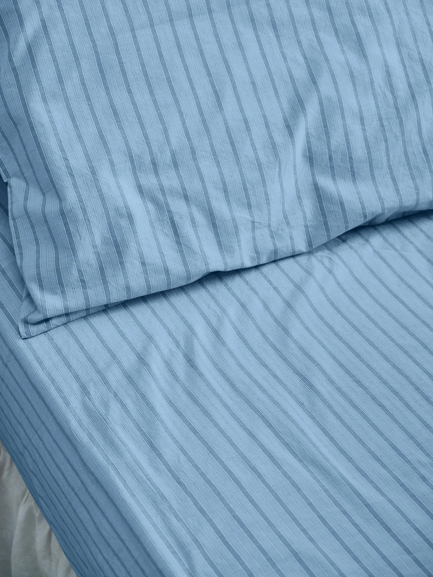 Official Pale Blue Favourite Shirt Stripe Cotton Fitted Sheet Powerful