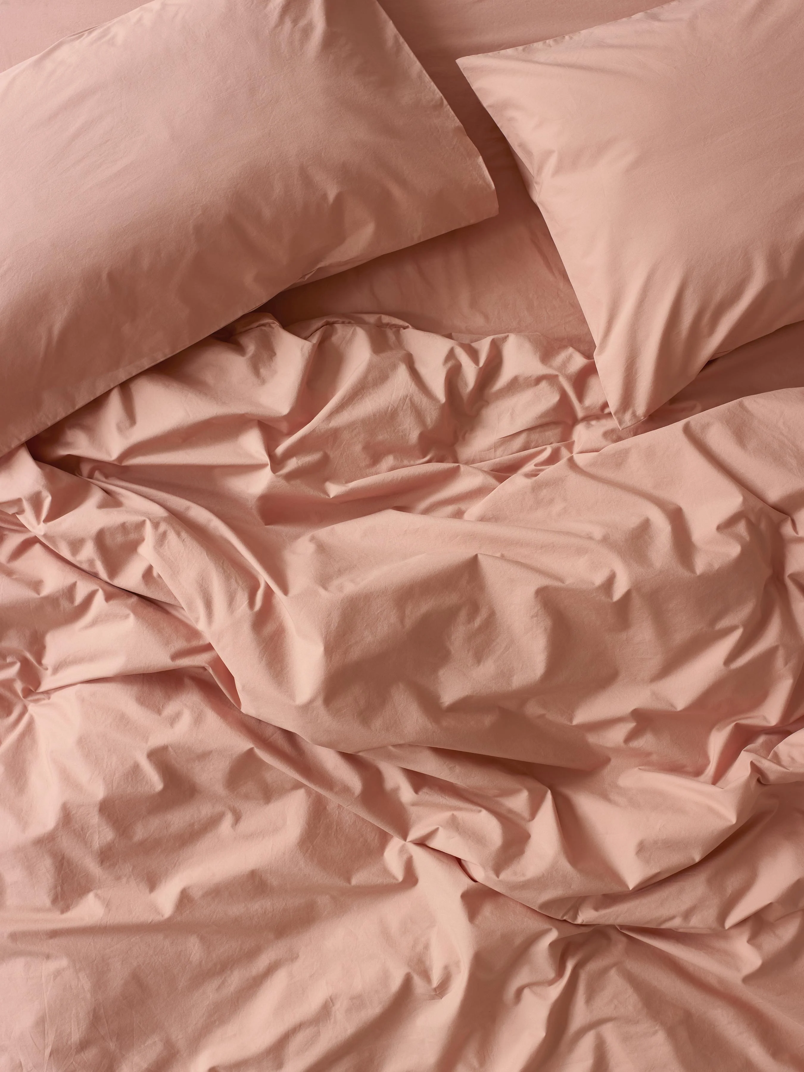 Advanced Blush Pink Washed Cotton Percale Duvet Cover Fine Crafted