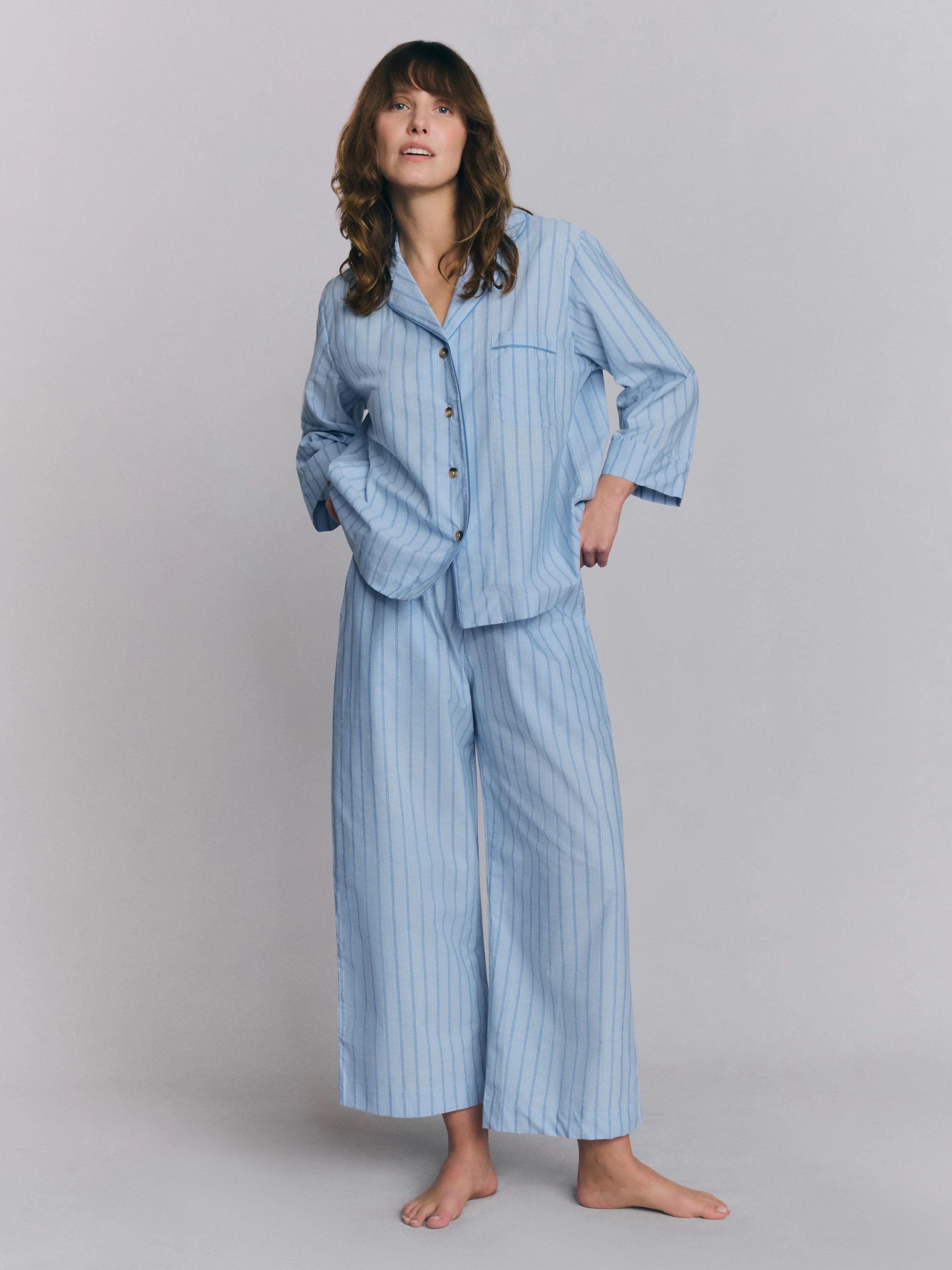 High-Performance Favourite Stripe Cotton Cropped Trouser Set Top-Quality