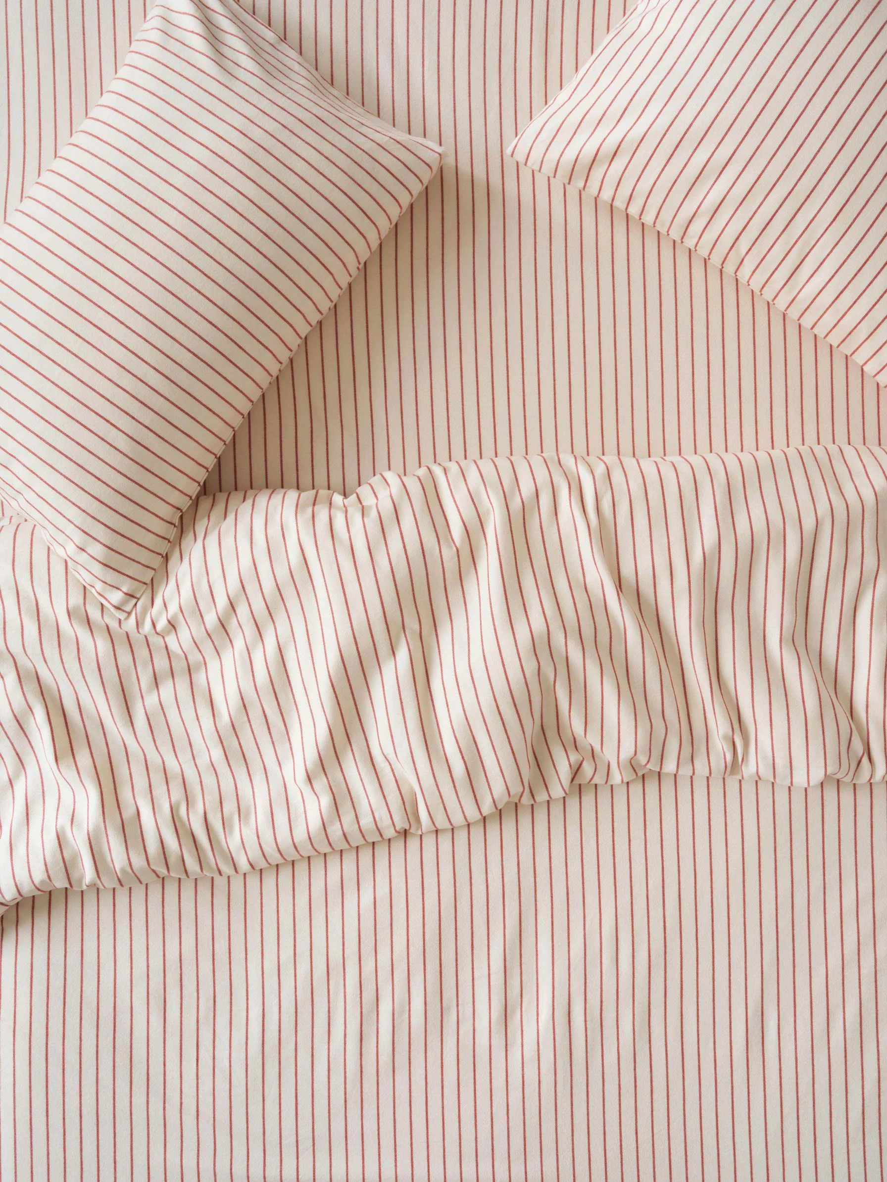 Next-Generation Red Clayton Stripe Brushed Cotton Duvet Cover World-Class