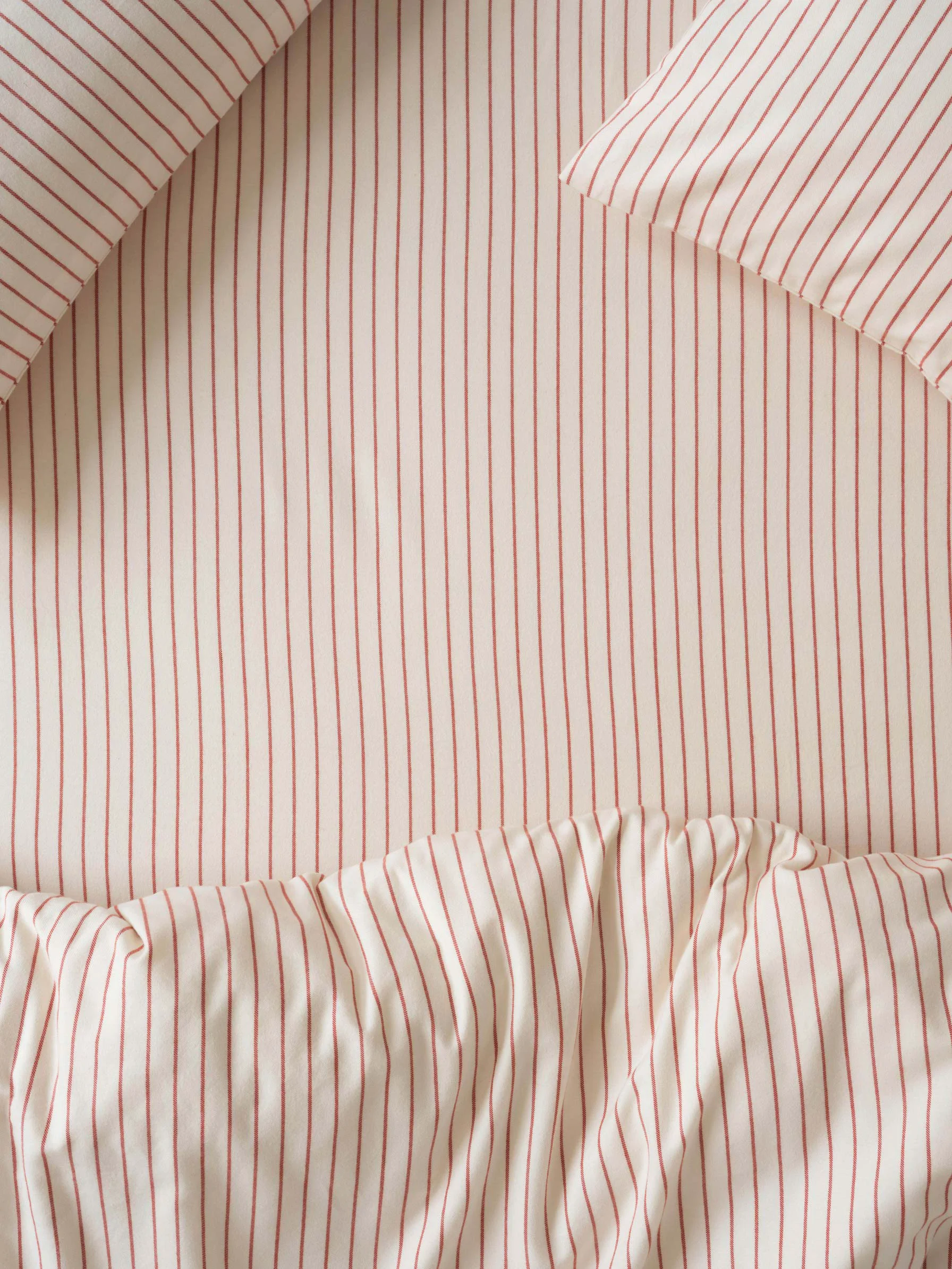 Modern Red Clayton Stripe Brushed Cotton Fitted Sheet Selected