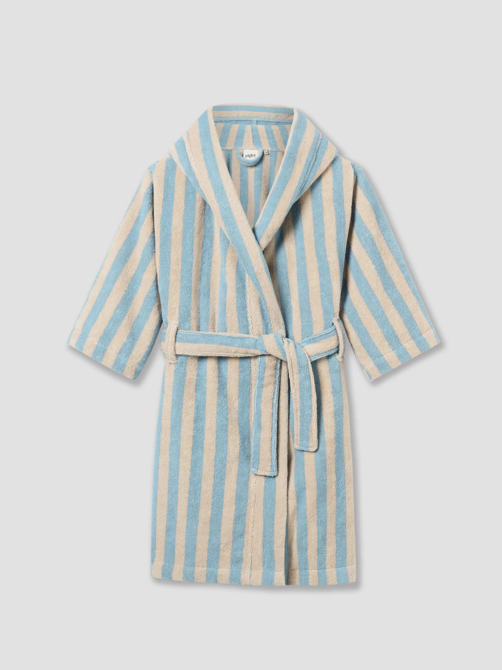 Comfortable Coastal Blue Pembroke Stripe Kids Pembroke Stripe Cotton Robe Carefully Designed