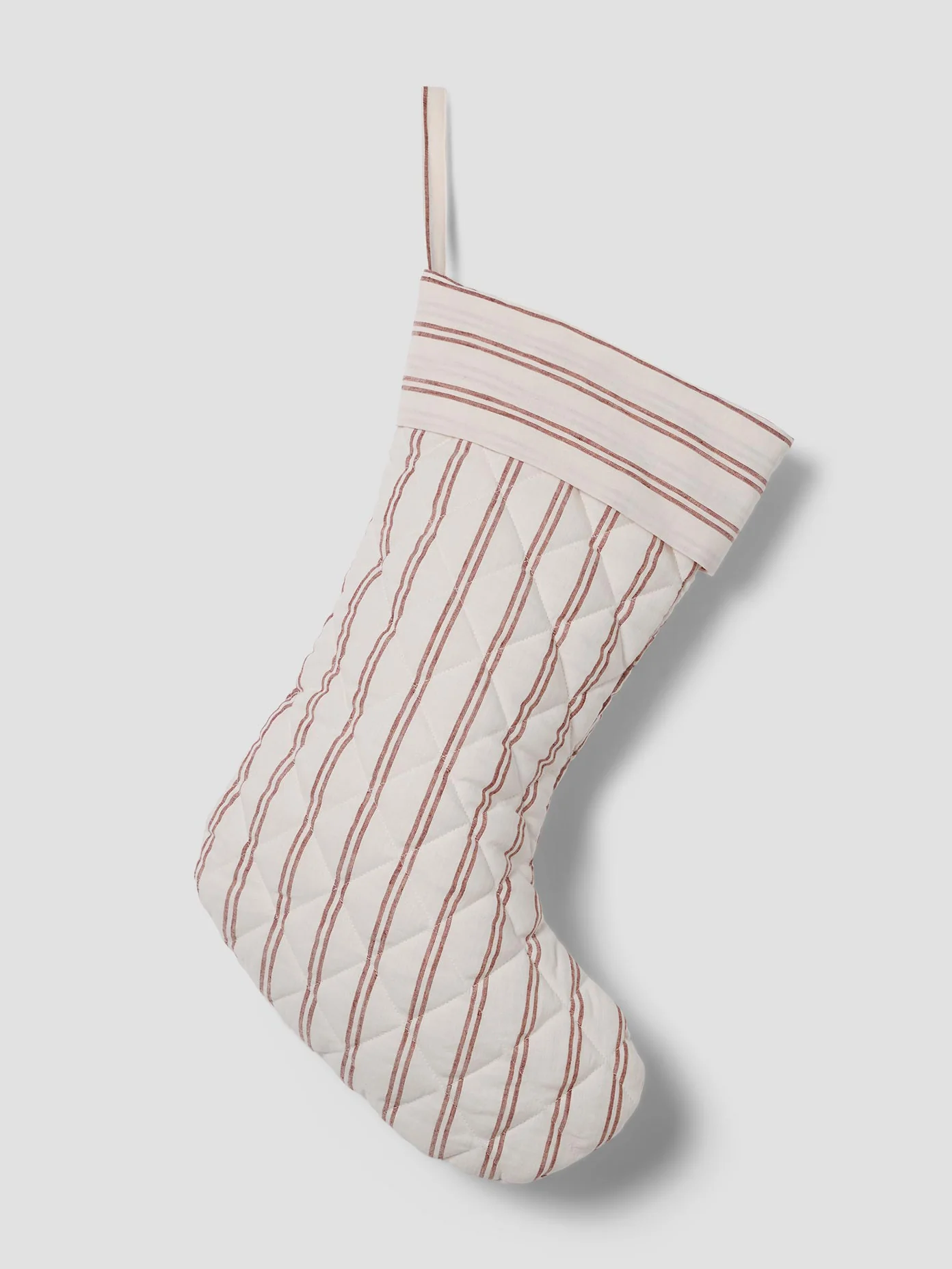 World-Class Rhubarb Kemptown Stripe Linen Blend Christmas Stocking Versatile