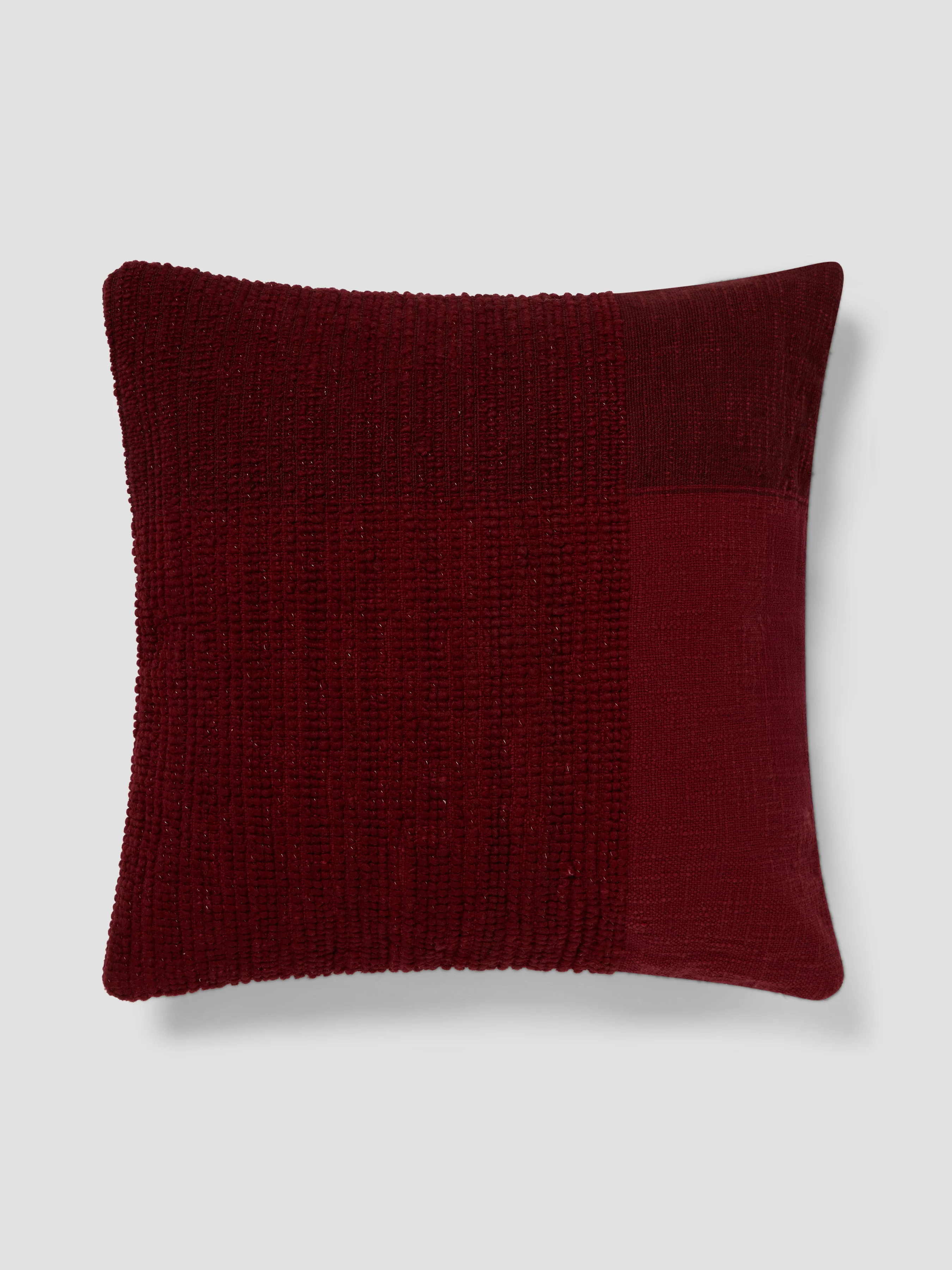 Practical Rhubarb Soft Cross Weave Wool Square Cushion Cover Minimalist