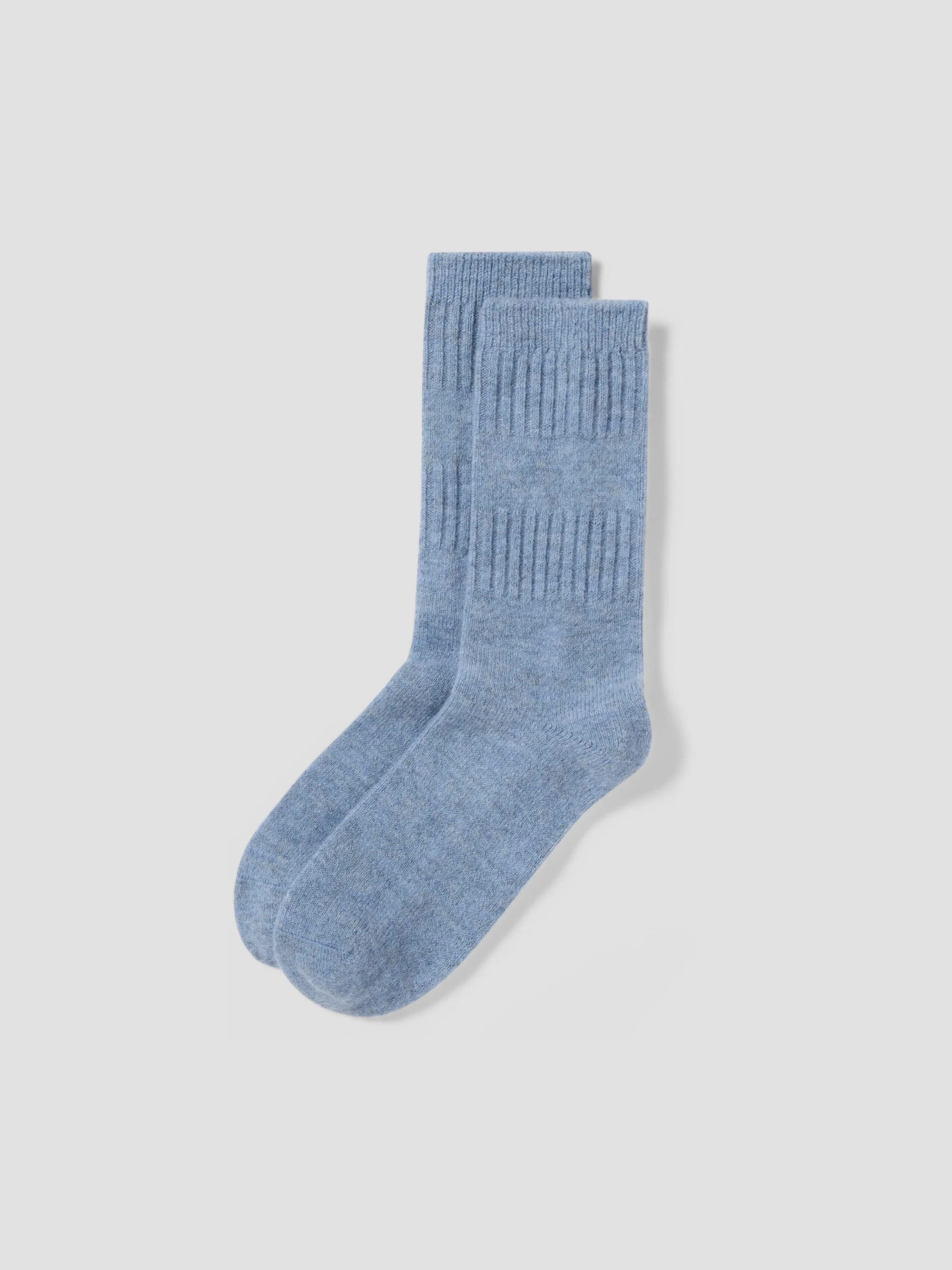 Sophisticated Dusk Blue Merino Wool Ribbed Socks Convenient