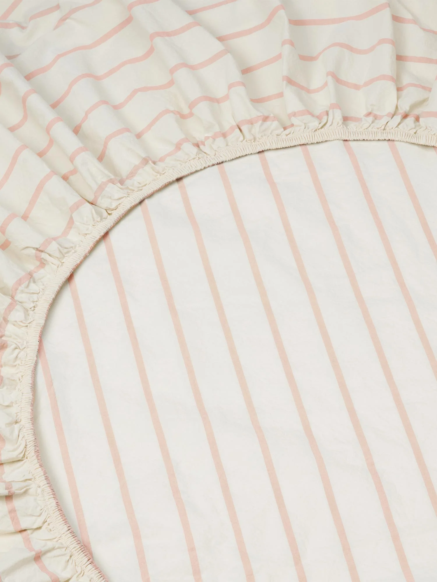 Versatile Blush Pink Slumber Stripe Cotton Fitted Sheet Consistent