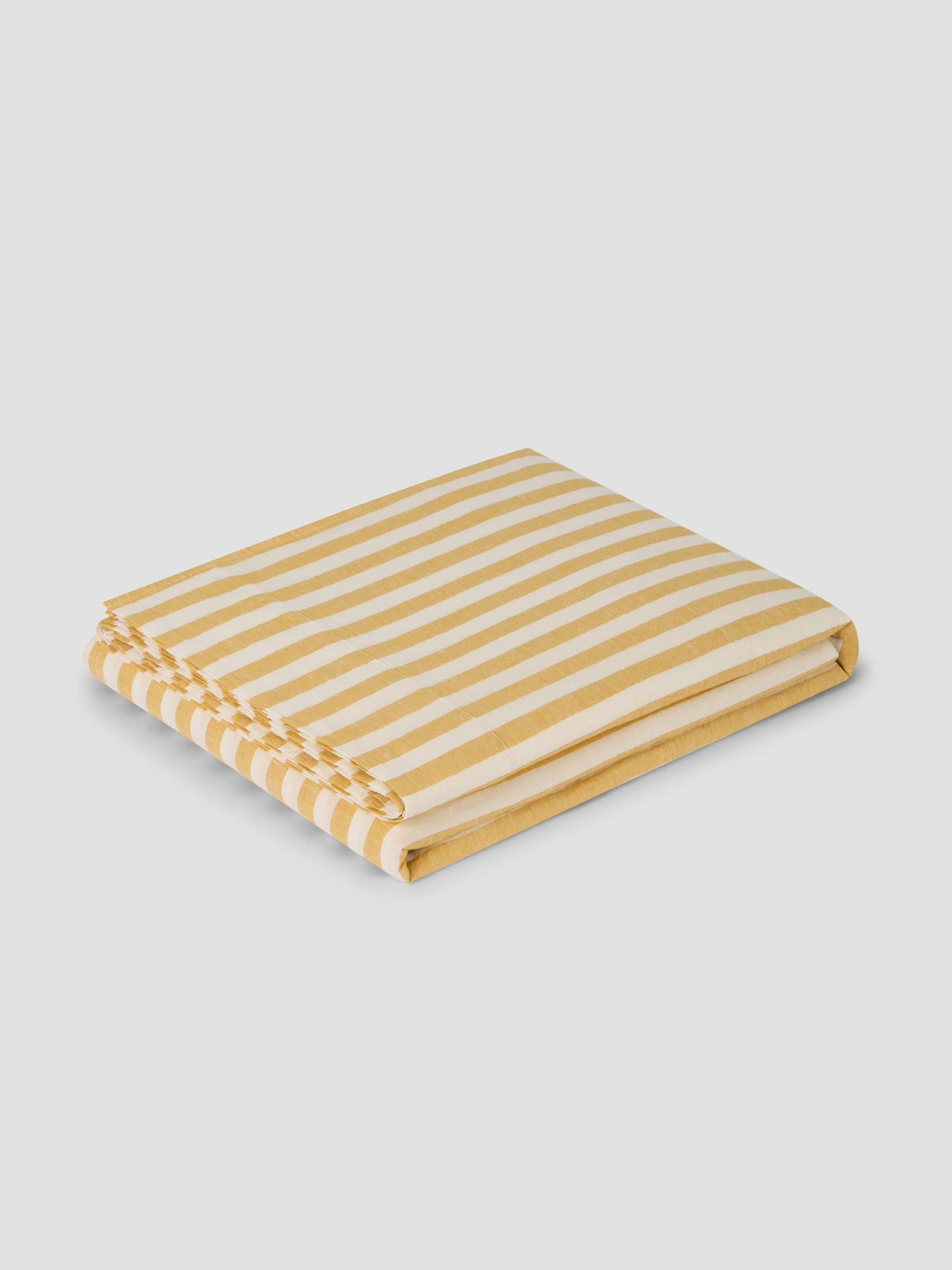 Classic Honey Pembroke Stripe Linen Blend Flat Sheet Expertly Made